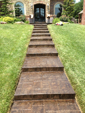 Stamped and Stained Concrete Steps Stamped and Stained Concrete Steps